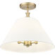 Adorra 3 Light 16 inch Vintage Brass Indoor Semi-Flush Ceiling Light