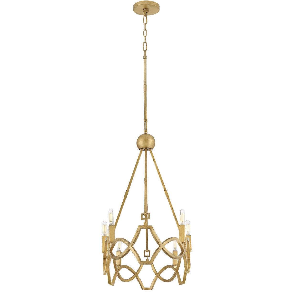 Leona 8 Light 49 inch Distressed Brass Chandelier Ceiling Light