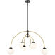 Stella 6 Light 38 inch Matte Black with Natural Brass Chandelier Ceiling Light