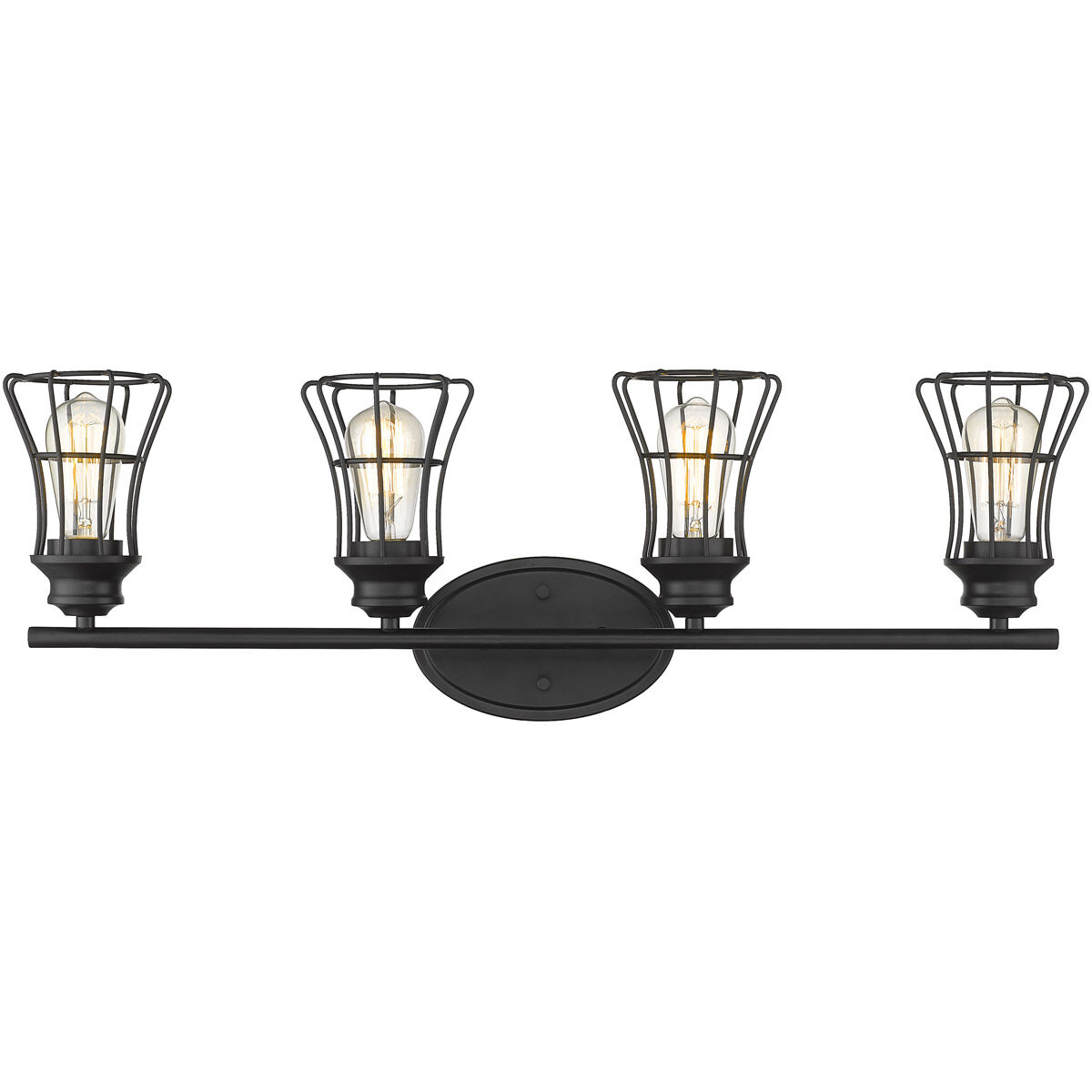Piers 4 Light 32 inch Matte Black Vanity Light Wall Light