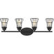 Piers 4 Light 32 inch Matte Black Vanity Light Wall Light