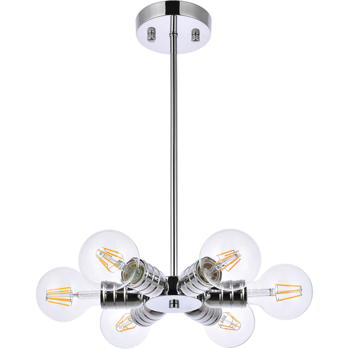 Reyes 6 Light 8.3 inch Chrome Pendant Ceiling Light