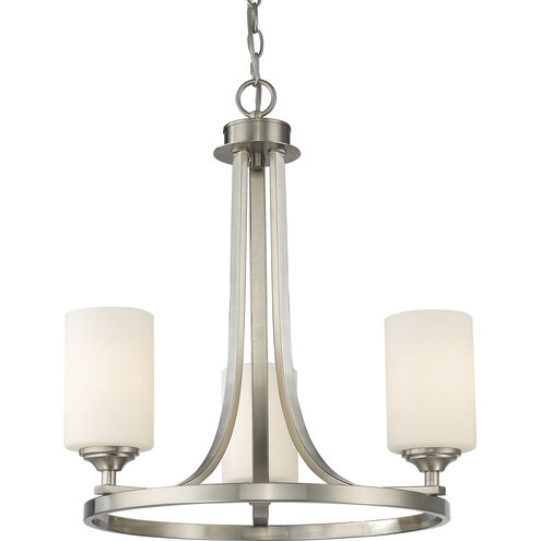 Bordeaux 3 Light 19.38 inch Brushed Nickel Chandelier Ceiling Light