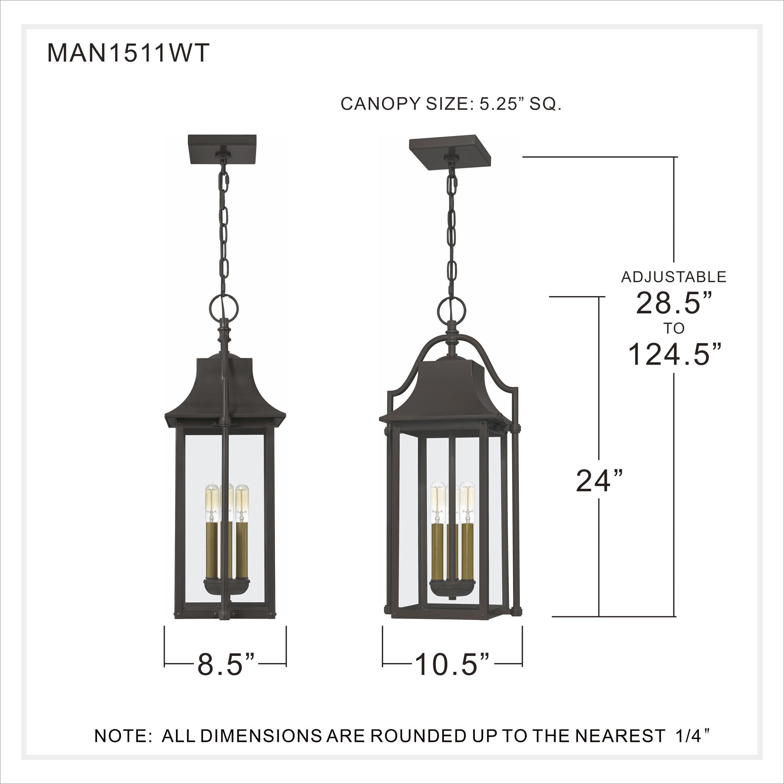 Manning 3 Light 11 inch Western Bronze Mini Pendant Ceiling Light, Small