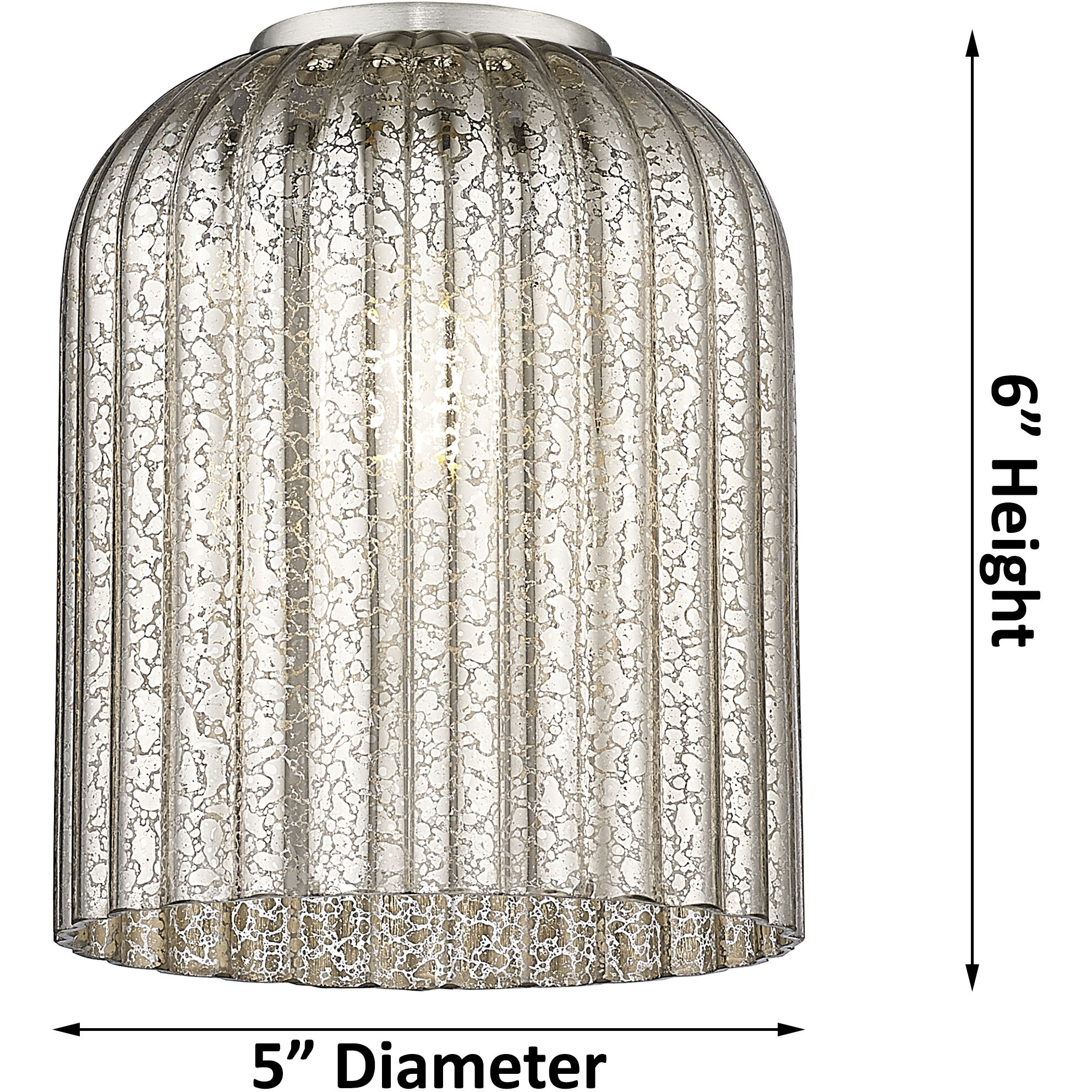 Bridal Veil 3 Light 22.5 inch Oil Rubbed Bronze Semi-Flush Mount Ceiling Light in Mercury Glass