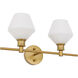 Gene 2 Light 19 inch Brass Wall sconce Wall Light