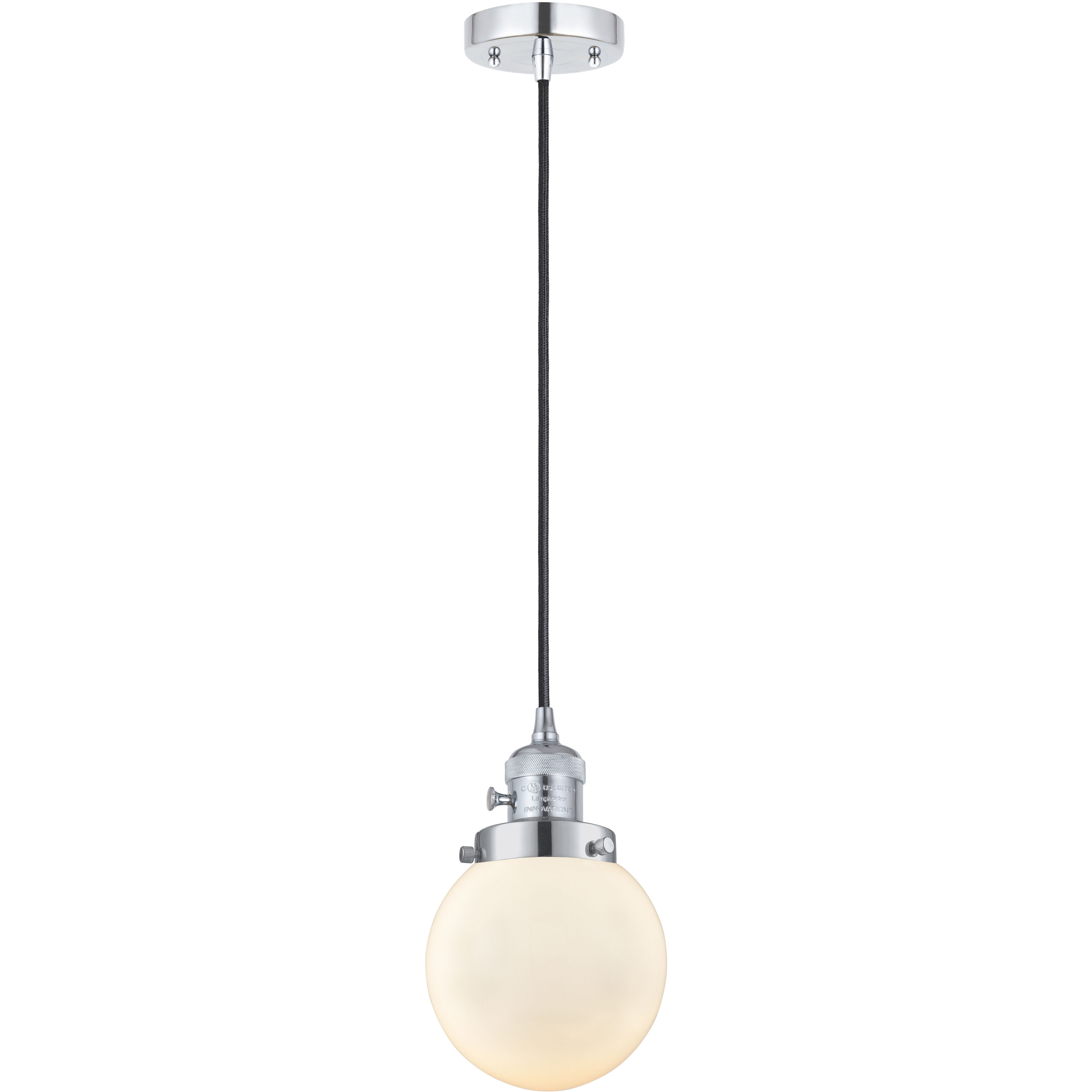 Franklin Restoration Beacon LED 6 inch Polished Chrome Mini Pendant Ceiling Light in Matte White