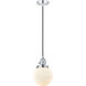 Franklin Restoration Beacon LED 6 inch Polished Chrome Mini Pendant Ceiling Light in Matte White