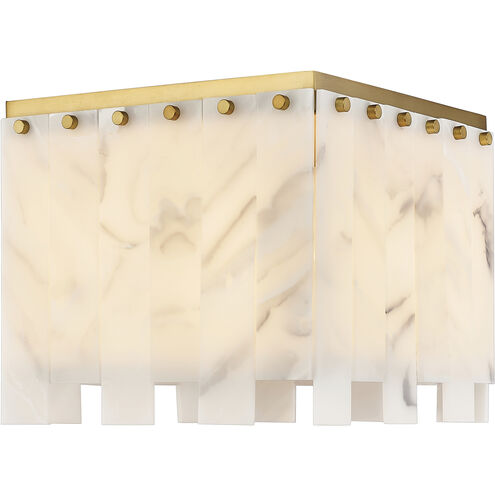 Viviana 4 Light 13.25 inch Rubbed Brass Flush Mount Ceiling Light