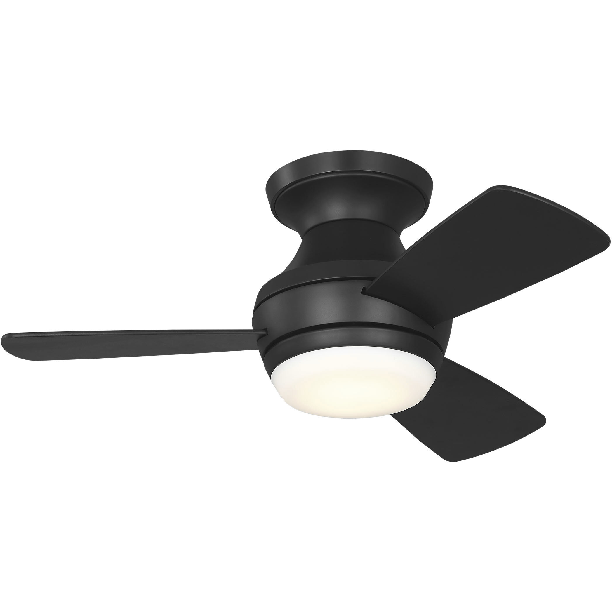 Ikon 32 inch Midnight Black with Midnight Black/American Walnut Blades Ceiling Fan