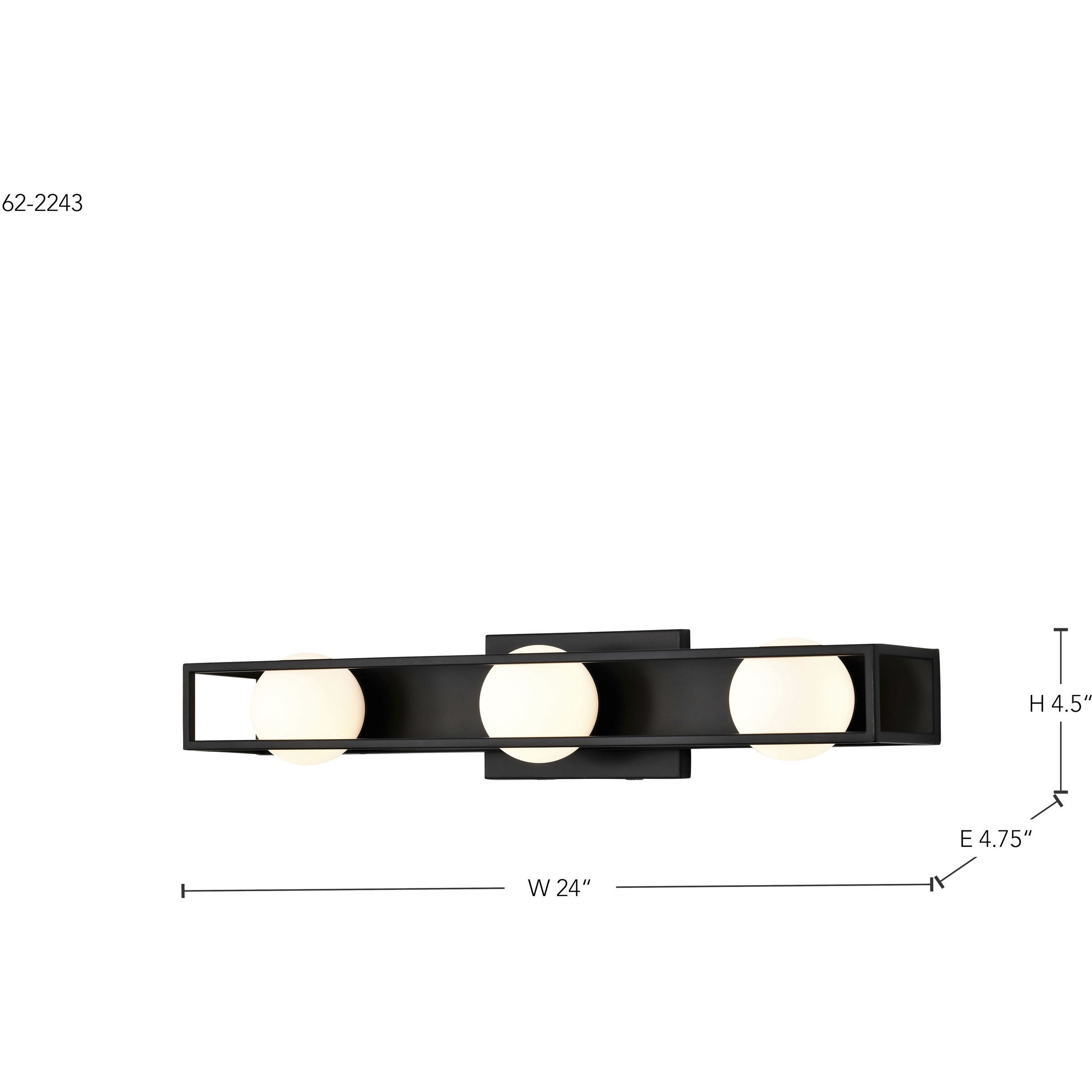 Jenkins LED 24 inch Matte Black Vanity Light Wall Light