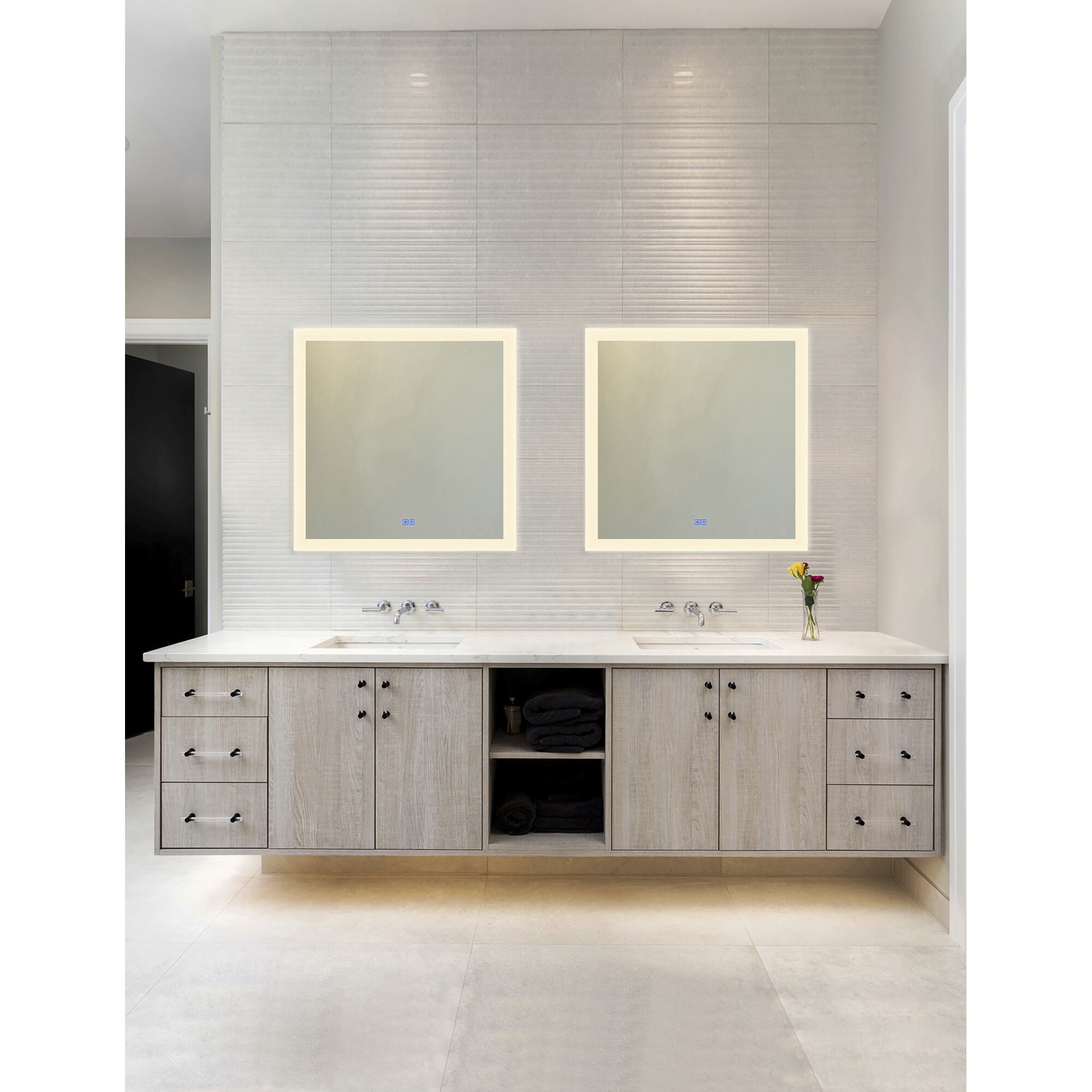 Abigail 36 X 35.5 inch Matte White Mirror, Square