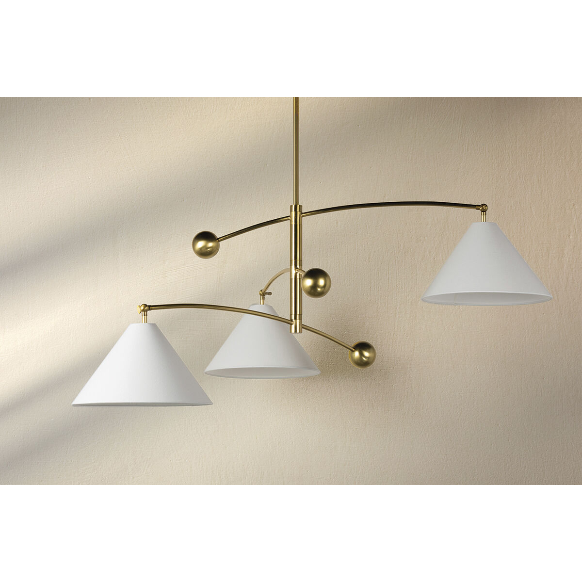 Birdie 3 Light 55 inch Aged Brass Chandelier Ceiling Light