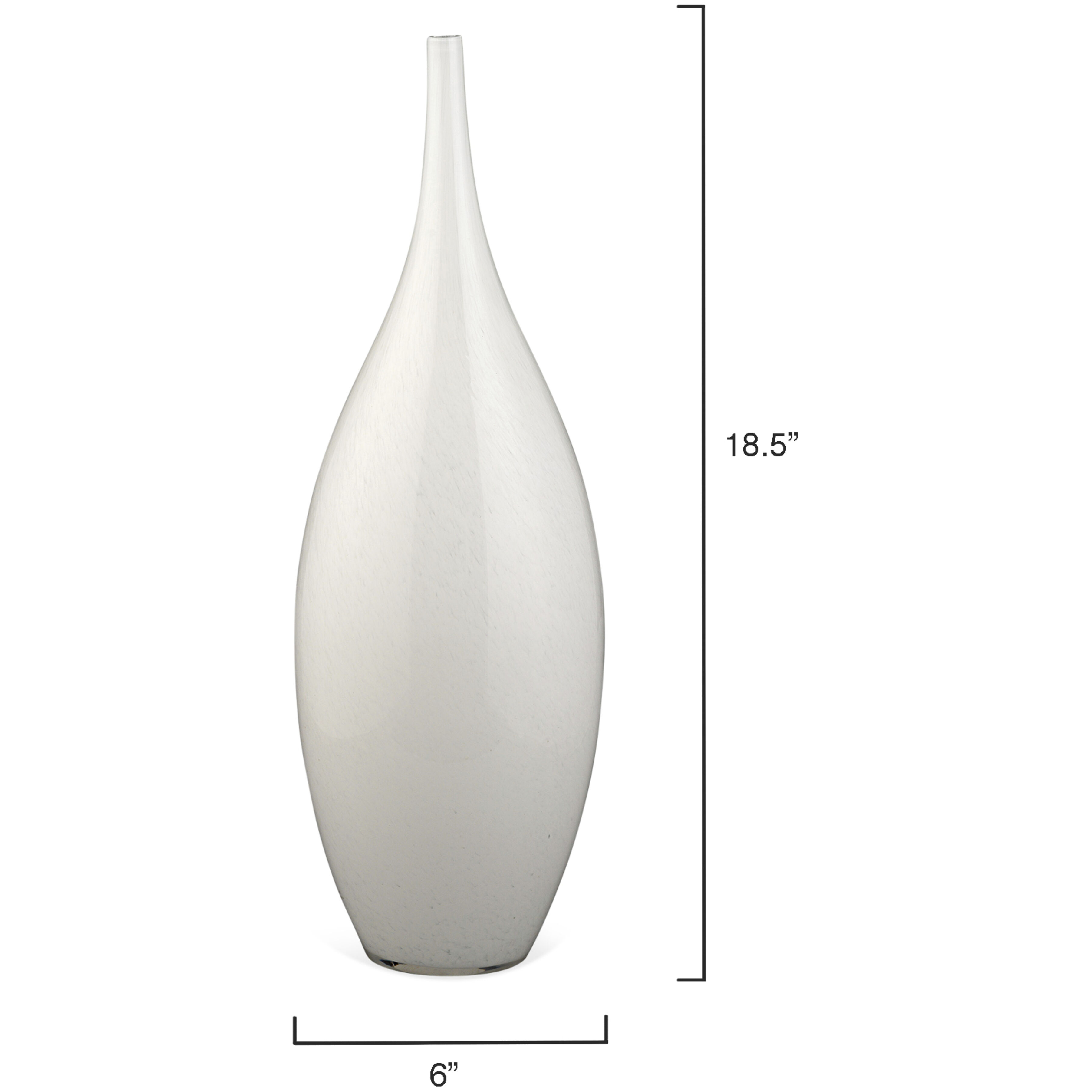 Nymph Decorative 19 X 8 inch Vases in White Glass, Set of 3