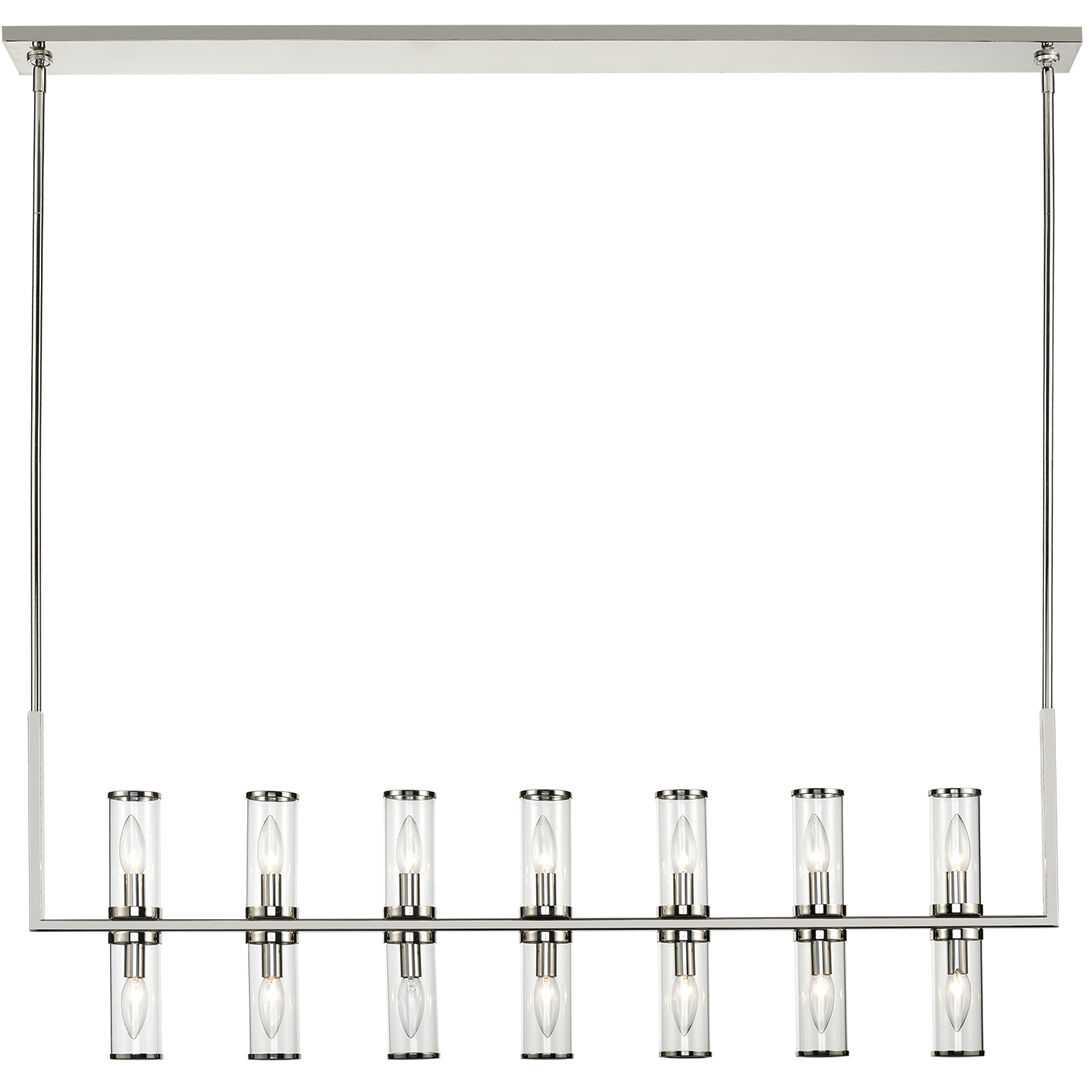 Revolve 14 Light 47.25 inch Clear Glass/Polished Nickel Linear Pendant Ceiling Light