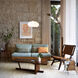 Morelli 85 inch 100.00 watt Weathered Brass and Walnut with Black Arc Floor Lamp Portable Light