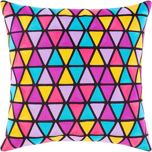 Geometry 20 X 20 inch Black/Sky Blue/Bright Purple/Bright Pink Pillow Kit, Square