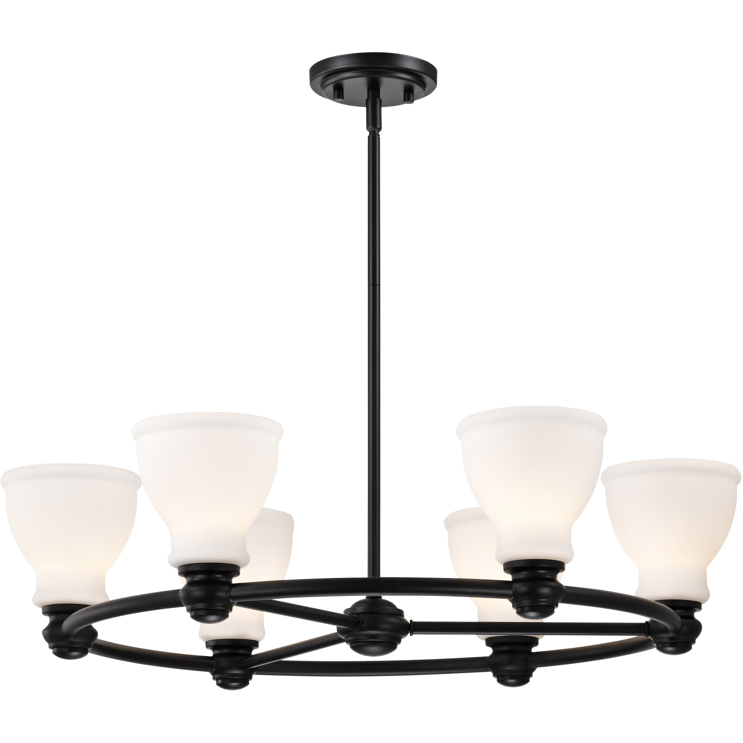 Russel 6 Light 28 inch Matte Black Chandelier Ceiling Light