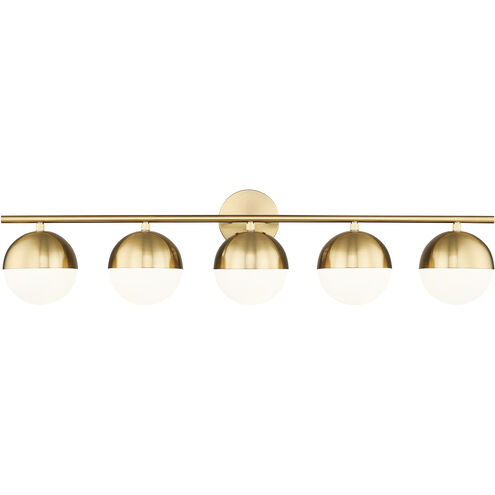 Realm Sphere 5 Light 40 inch Modern Gold Bath Vanity Wall Light