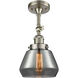 Franklin Restoration Fulton 1 Light 7 inch Brushed Satin Nickel Sconce Wall Light in Plated Smoke Glass, Franklin Restoration