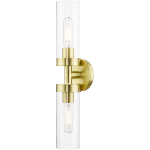 Ludlow 2 Light 4 inch Satin Brass Vanity Sconce Wall Light