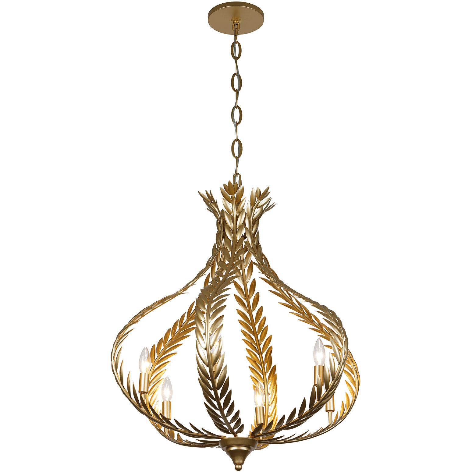 Atlas 6 Light 28.5 inch Grecian Gold Chandelier Ceiling Light