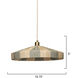 Parasol 1 Light 19.75 inch Antique Brass Pendant Ceiling Light, Lifestyle, Small