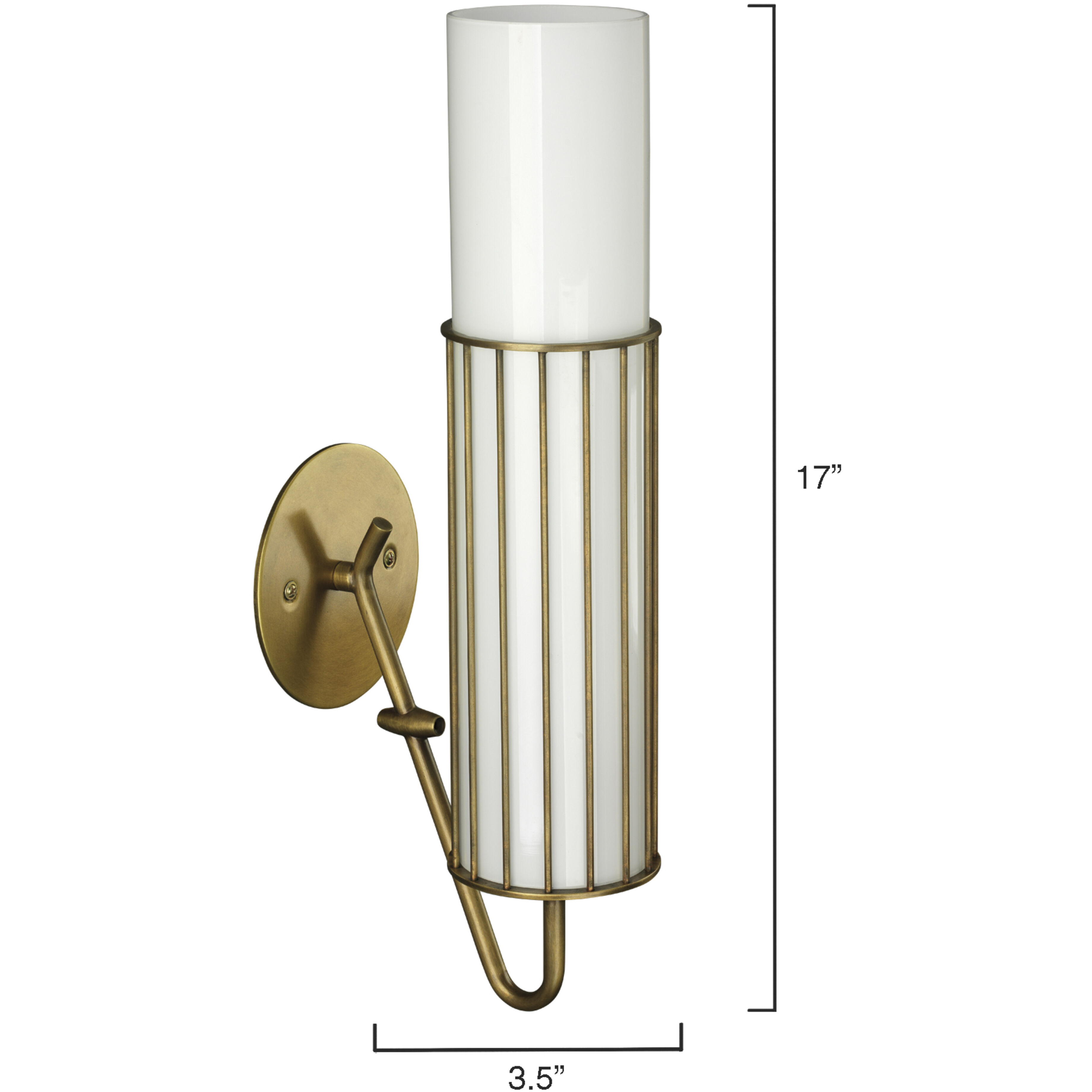 Torino 1 Light 4 inch Antique Brass & Opaque White Milk Glass Wall Sconce Wall Light