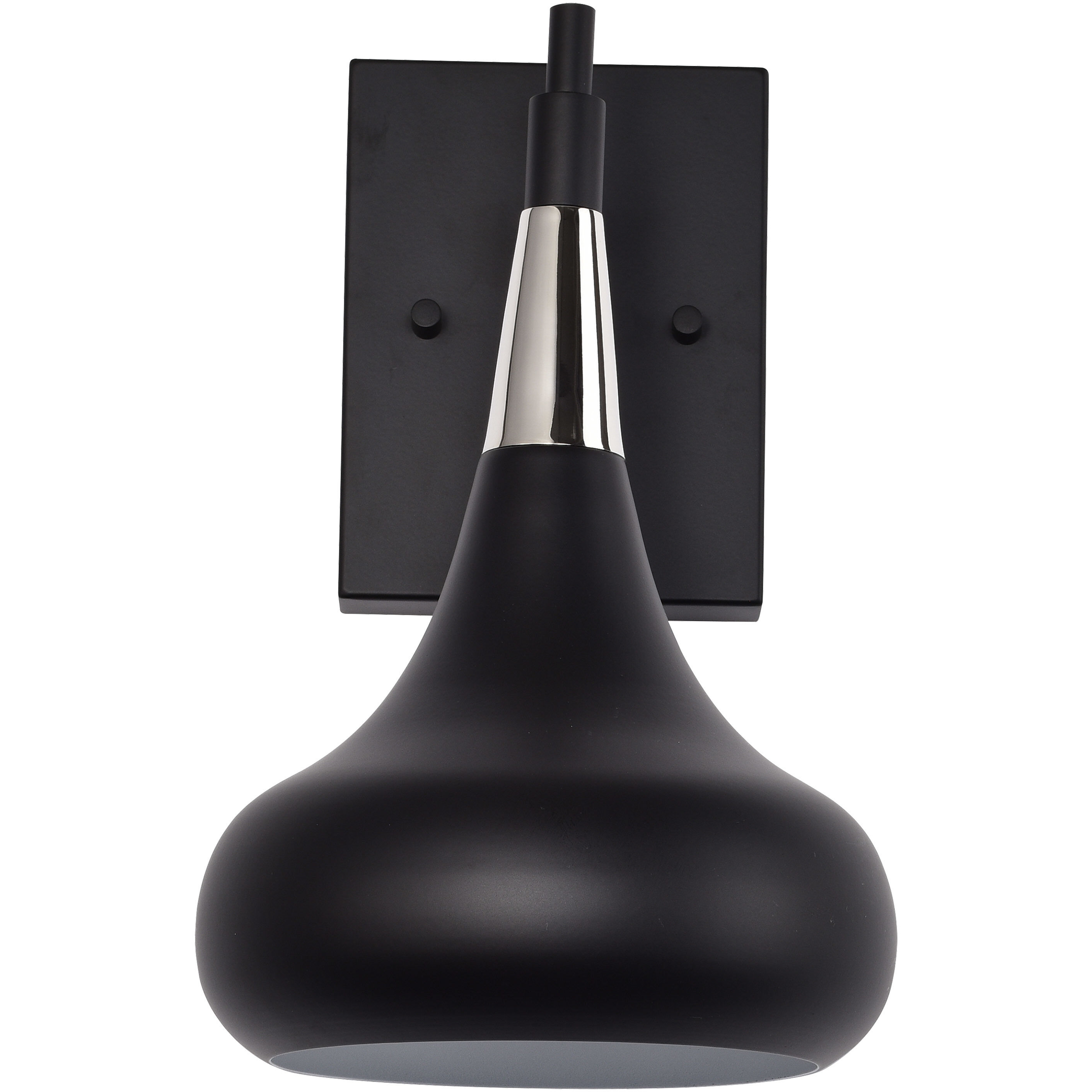 Phoenix 1 Light 7 inch Matte Black/Polished Nickel Bathroom Vanity Lights Wall Light