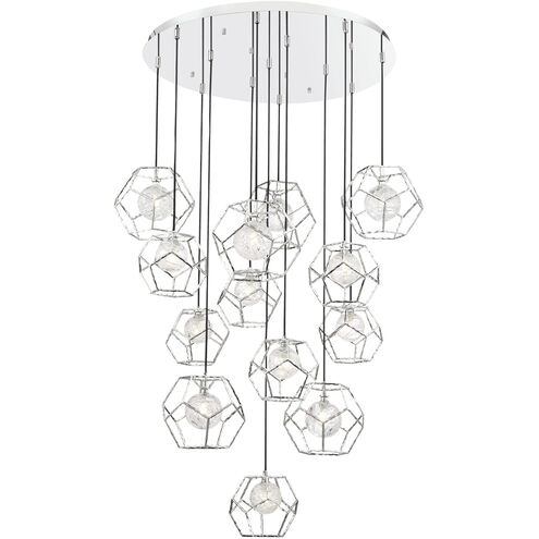 Norway LED 19 inch Chrome Chandelier Ceiling Light