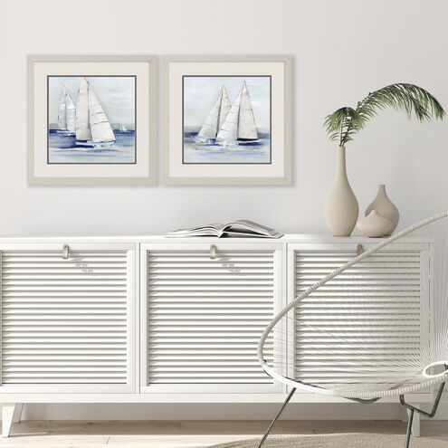Waterside Blue and White Framed Art