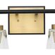 Cassell 2 Light 14.5 inch Vintage Brass Bathroom Vanity Light Wall Light