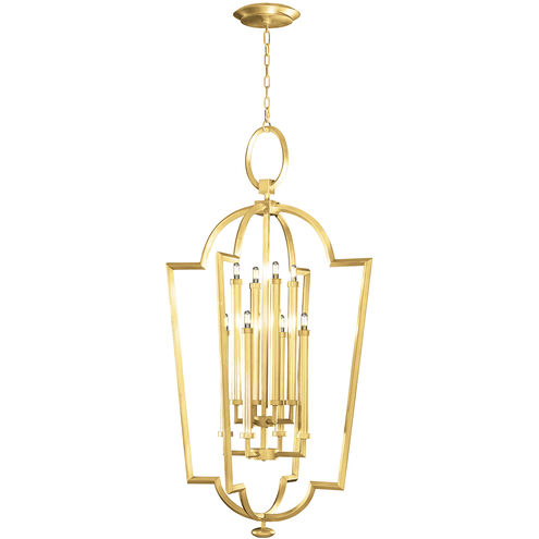 Allegretto 8 Light 28 inch Gold Pendant Ceiling Light in Gold Leaf