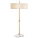Caldwell 34.5 inch 25 watt Antique Brass and Clear Table Lamp Portable Light