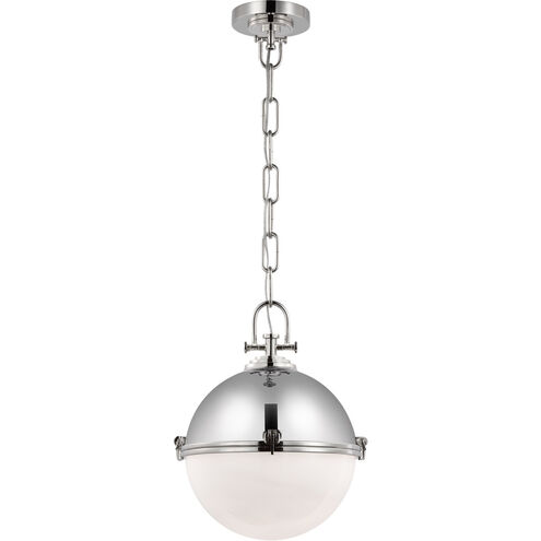 Chapman & Myers Adrian LED 14 inch Polished Nickel Globe Pendant Ceiling Light, Large