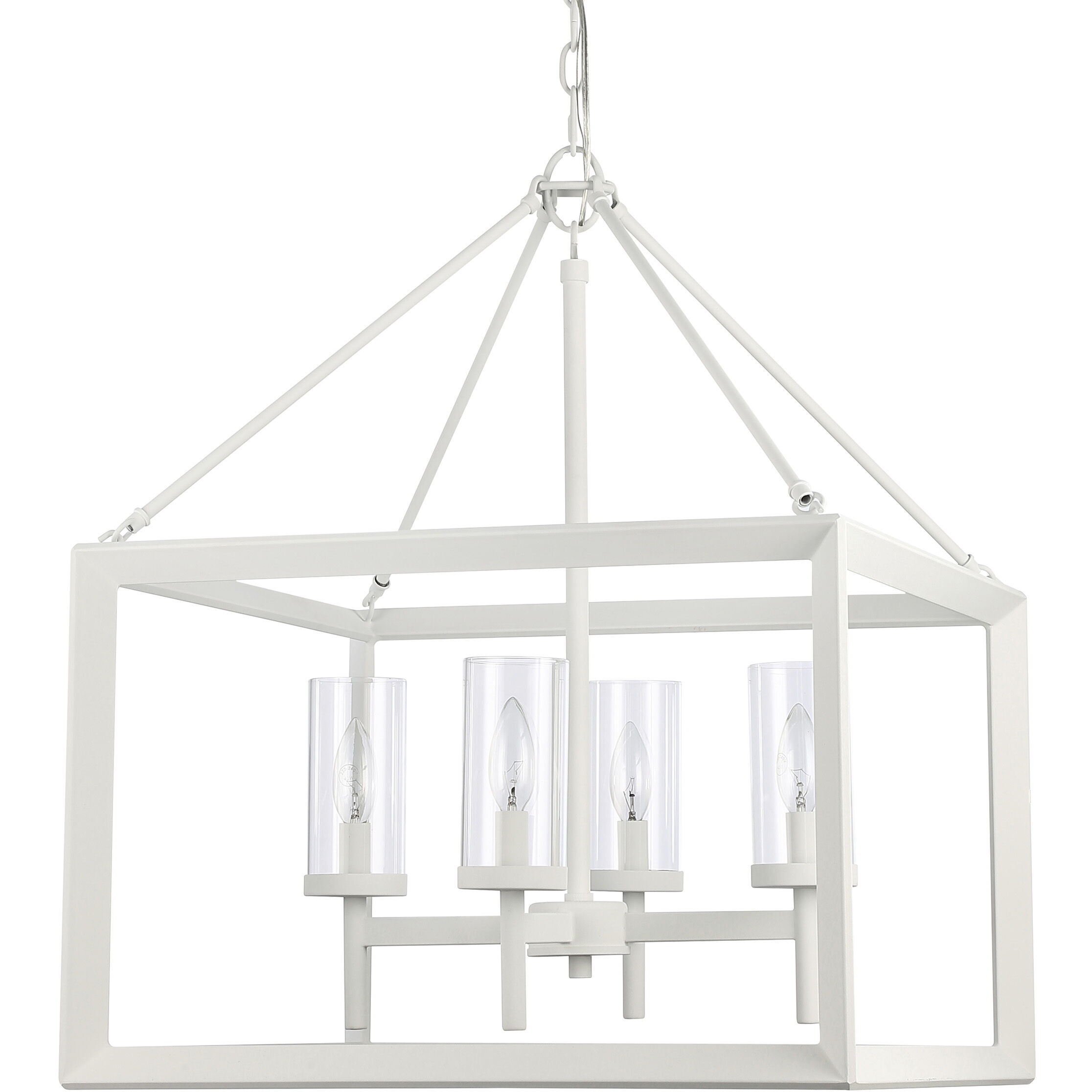 Smyth 4 Light 21 inch Natural White Chandelier Ceiling Light in Clear Glass