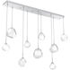 Gem LED Classic Silver Linear Pendant Ceiling Light in Clear, 2700K LED, Multi-Port