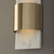 Sidney LED 6.25 inch White Marble and Matte Brass Sconce Wall Light
