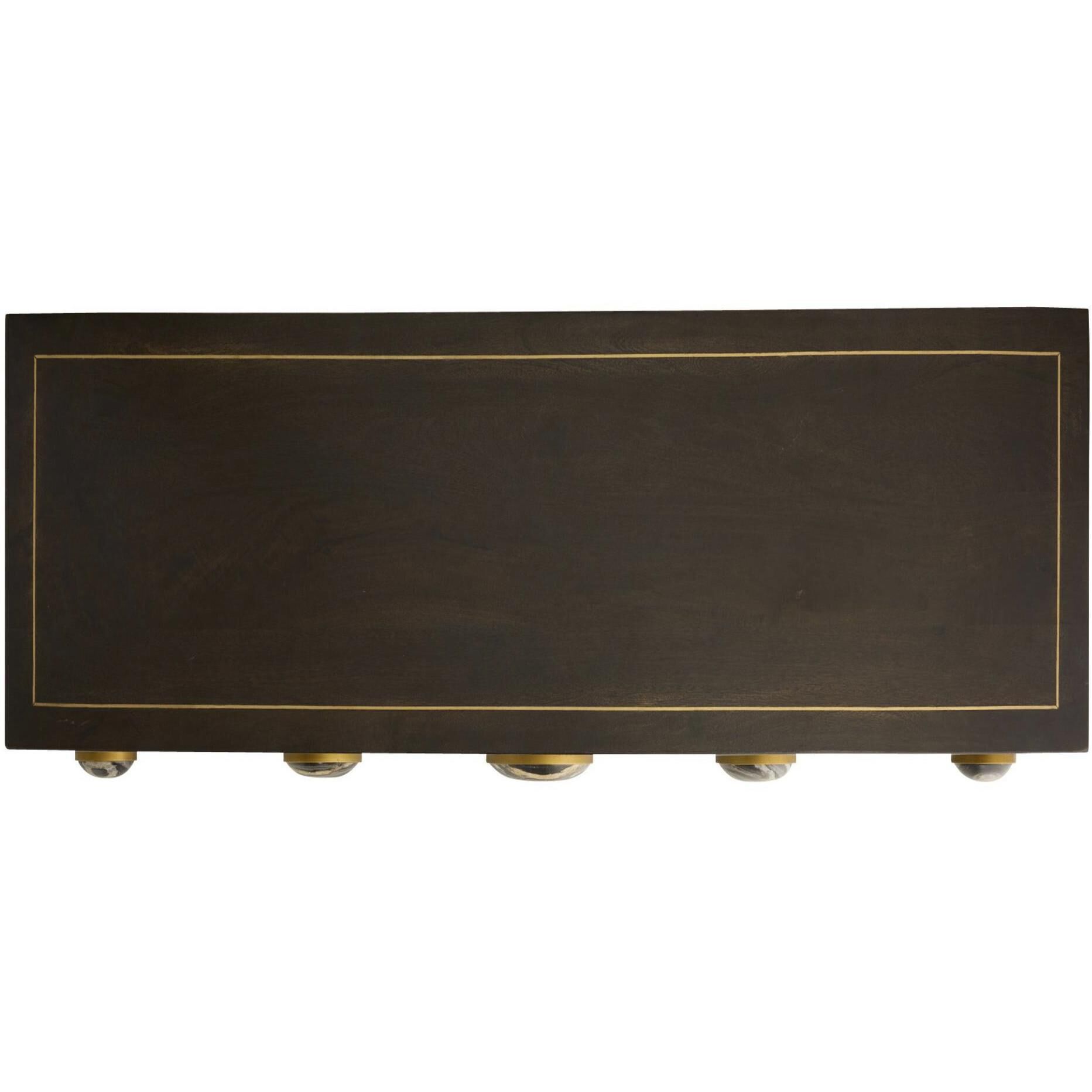 Cairo 62 X 17 inch Umber and Bengal with Antique Brass Console Table