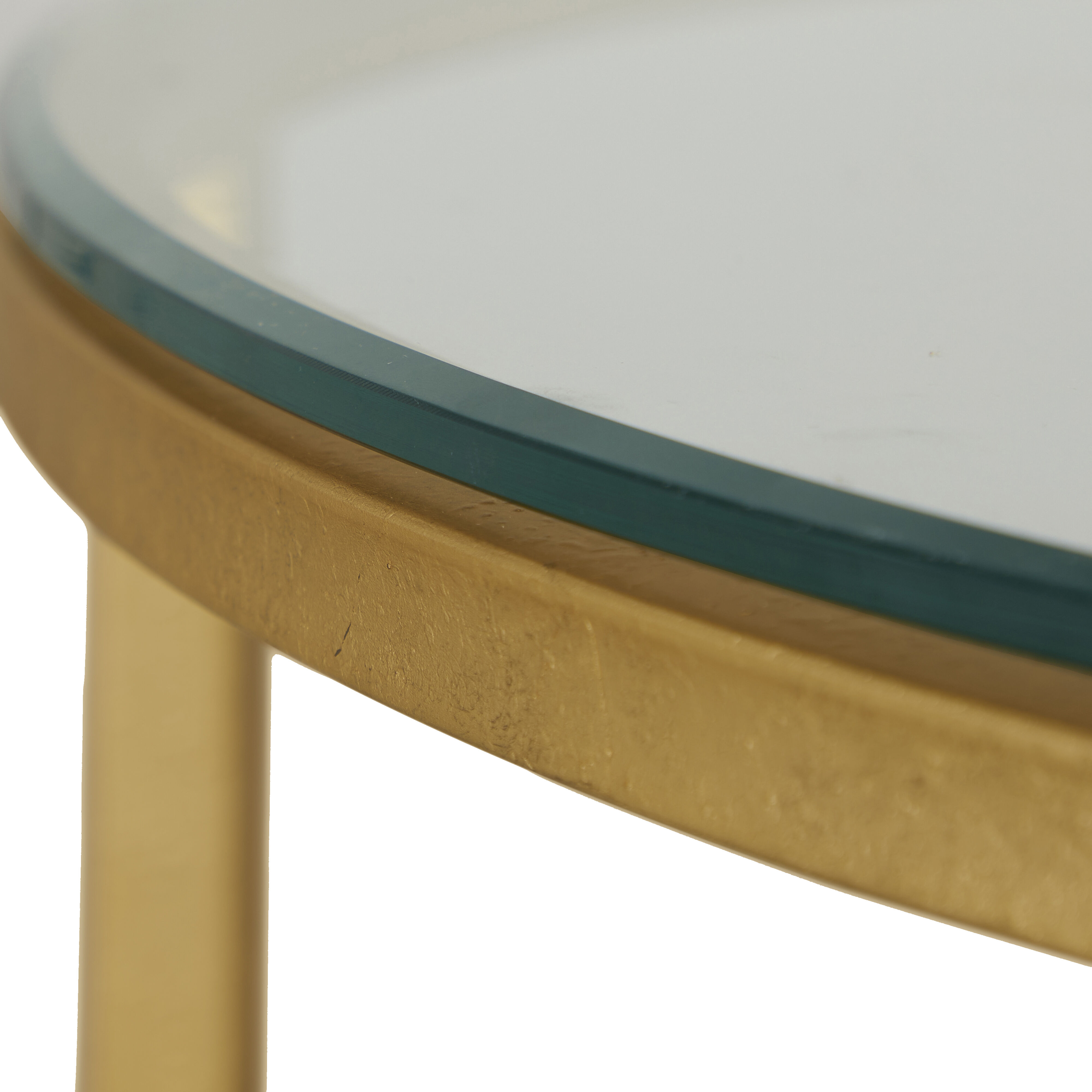 Constance 29 X 29 inch White Leather and Antique Brass Leaf Side Table