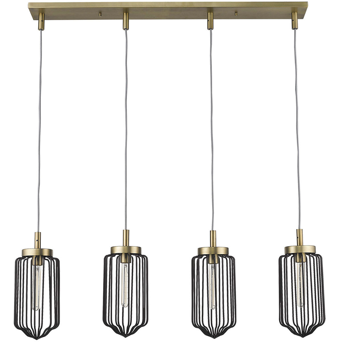 Reece 4 Light 43 inch Aged Brass Island Pendant Ceiling Light