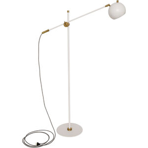 Orwell 59 inch 11 watt White with Weathered Brass Accents Floor Lamp Portable Light