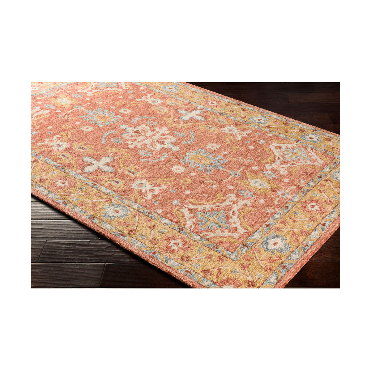 Panipat 90 X 60 inch Camel/Dark Brown/Olive/Teal/Ice Blue/Cream Rugs, Rectangle