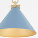 Jackson 1 Light 16 inch Blue and Aged Brass Pendant Ceiling Light