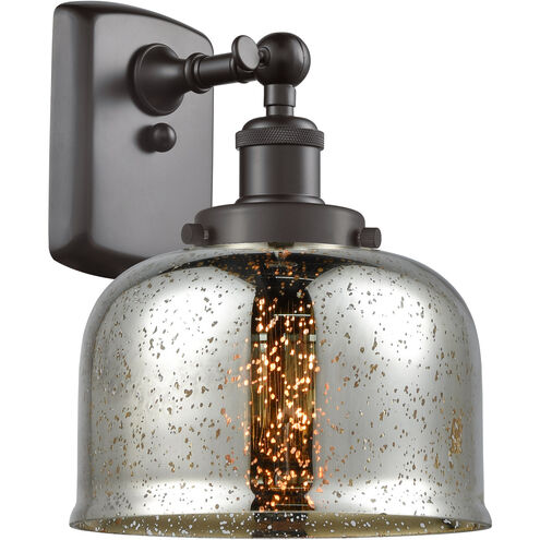 Ballston Bell LED 8 inch Oil Rubbed Bronze Sconce Wall Light in Silver Plated Mercury Glass