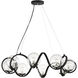 Curlicue 8 Light 35 inch Black and Polished Nickel Multi-Light Pendant Ceiling Light