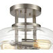 Mohawk 2 Light 13 inch Satin Nickel with Clear Semi Flush Mount Ceiling Light