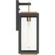 Fenmark 1 Light 21.25 inch Dark Matte Black and Legacy Brass Outdoor Wall Lantern