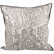 Paisley 20 X 5.5 inch Gray with White Accent Pillow