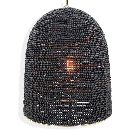 Whitaker 1 Light 18.5 inch Black Wood Pendant Ceiling Light